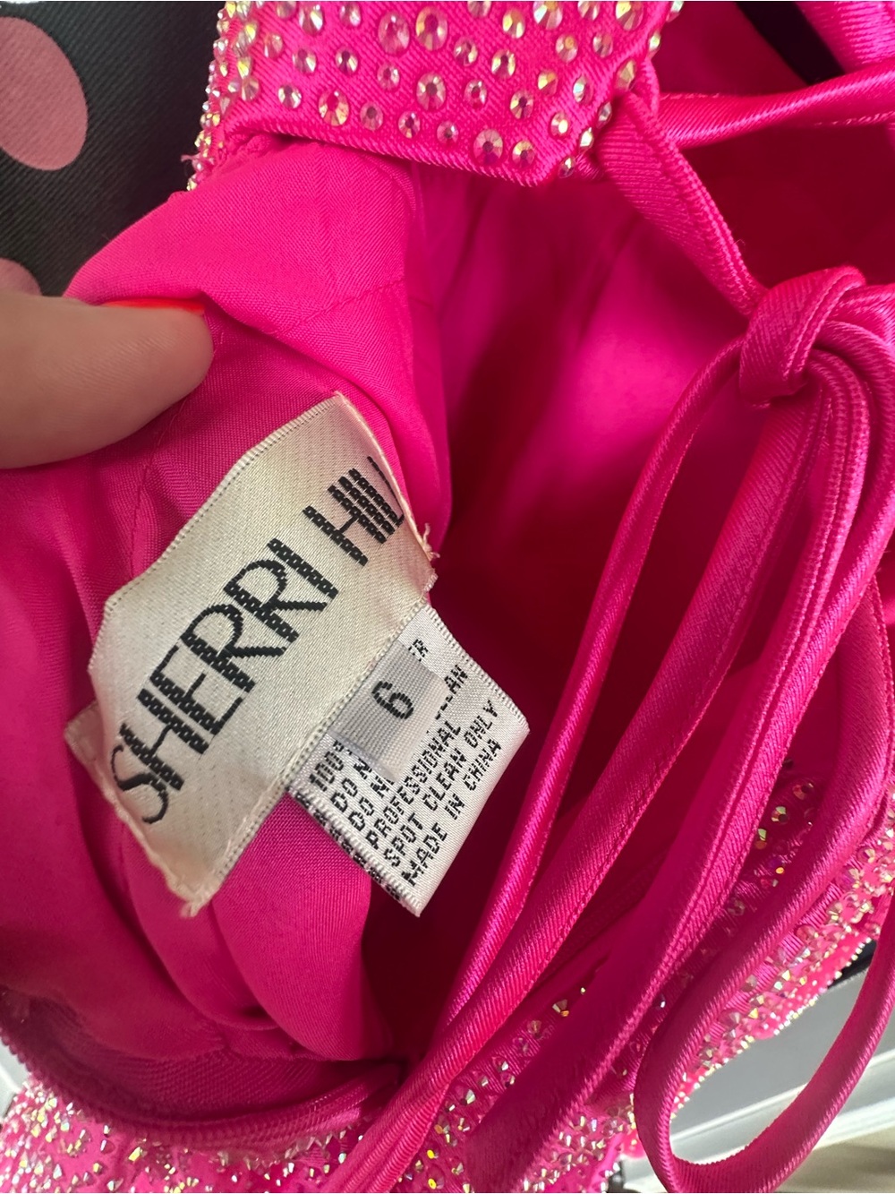 Sherri Hill Hot Pink Rhinestone Tiered Ruffle Prom Dress - Picture 3 of 9